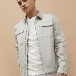 Forca By Lifestyle Grey Cotton Regular Fit Jacket-picture-16