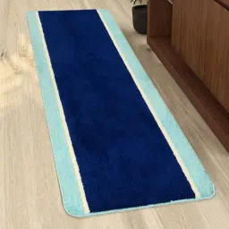 Saral Home Blue & Aqua Microfibre Runner - Set of 1 image 2