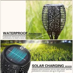 Xergy Black Plastic Solar Dancing Fire Mashaal Flame Lights - Set of 2 image 5