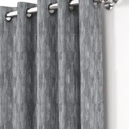 Aura Grey 2 Pieces Abstract Printed Room Darkening Door Curtains image 2