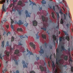 Inweave Off White Floral Print Palazzos image 5