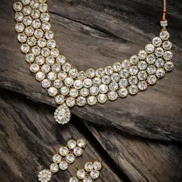 Zaveri Pearls Gold Tone Ethnic Stones Studded Necklace & Earring Set-ZPFK8877-picture-31