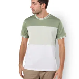 celio Celio* Mineral Green Cotton Regular Fit Colour Block T-Shirts-picture-25