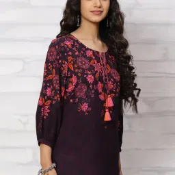 Rangriti Purple Printed Top image 4