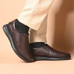 Louis Stitch Men's Brunette Brown Genuine Leather Slip-On Shoes-picture-15
