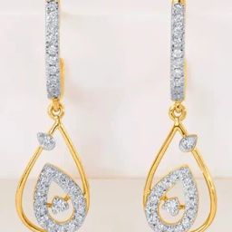 P.N.Gadgil Jewellers 14KT Yellow Gold and Diamond Drop Earring for Women-picture-16