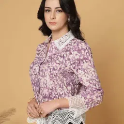 Gipsy Purple Cotton Regular Fit Printed Shirt image 3