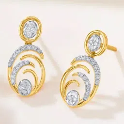 P.N.Gadgil Jewellers 14KT Yellow Gold and Diamond Drop Earring for Women-image-51