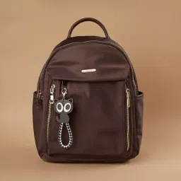 Ginger by Lifestyle Brown Solid Backpack-image-19