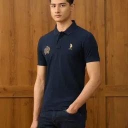 U.S. Polo Assn. Blue Cotton Regular Fit Polo T-Shirt image 3