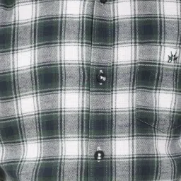 Crimsoune Club Boys Green Cotton Slim Fit Chequered Shirt image 5