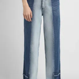 Forever 21 Blue Cotton Flared Fit Mid Rise Jeans-picture-32