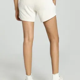 Puma White Cotton Textured Pattern Sports Shorts image 2