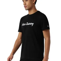 Asics Black Cotton Regular Fit Printed Sports T-Shirt image 3