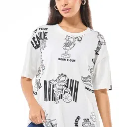 Bewakoof White Printed T-shirt-image-56