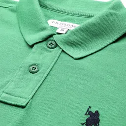 U.S. Polo Assn. Colourblocked Polo Collar Pure Cotton Slim Fit T-shirt image 2