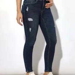 Only Blue Cotton Solid Jeans image 3