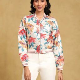 Label Ritu Kumar White Floral Print Jacket-picture-16