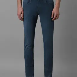 Louis Philippe Navy Cotton Slim Fit Jeans-picture-24