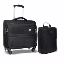 SWISS MILITARY Luggage Bag & Laptop Bag Combo 32 L & 18 L Black ABS, LTB7_LBP91 image 2