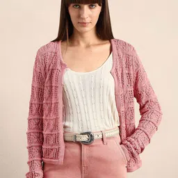 Vero Moda Women Self Design Full Sleeve Cardigan-image-27