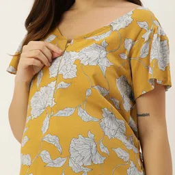 Blush 9 Maternity Floral Print Flutter Sleeve Maternity A-Line Maxi Dress image 5