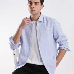 Calvin Klein Jeans Linen Slim Fit Opaque Printed Casual Shirt-picture-33