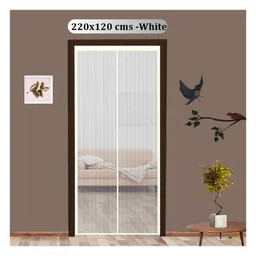 Classic Mosquito Net Fiberglass Magnetic Screen for All Door Types with Self Adhesive Hook Tape 220 x 120 cm - White-image-76