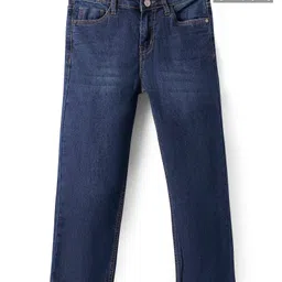 Pine Kids Woven Full Length Washed Denim Jeans - Navy Blue-picture-15