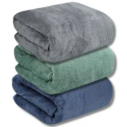 Fezora Blue & Grey Set of 3 450 GSM Bath Towels-picture-23