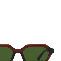 goglassic Unisex Green Lens & Brown Square Sunglasses with UV Protected image 4