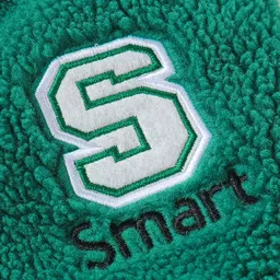 Kookie Kids Full Sleeves Winter Fur Jacket with Text Patch & Pockets - Green image 3