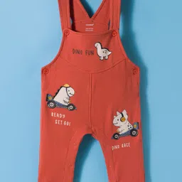 CUCUMBER Single Jersey Knit Full Sleeves Romper With Animal Print - Coral image 4