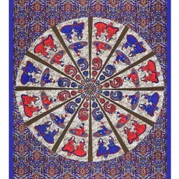 MILAAV Blue Ethnic Motifs 144 TC Single Bedsheet with 1 Pillow Covers image 4