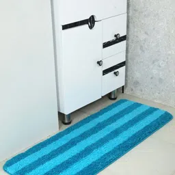 Saral Home Turquoise Blue & Blue Striped Rectangular Runner-image-88