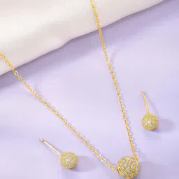 Peora Gold-Plated CZ-Studded Jewellery Set-picture-40