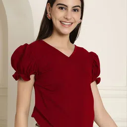 Metronaut Women Pack Of 2 Puff Sleeve Peplum Top image 5