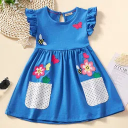 INCLUD Girls Patch Work Round Neck Fit & Flare Dress-image-92
