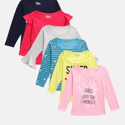 Eteenz Girls Pack of 5 Printed Tops-image-10