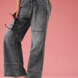 DressBerry Women Wide Leg High-Rise Light Fade Stretchable Jeans-image-52