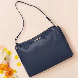 Caprese Women Blue Solid Shoulder Bag-picture-27