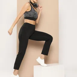 Alcis Women Solid Black Track Pants image 4