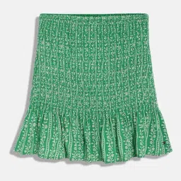 TOMMY HILFIGER Girls Green Viscose Floral Skirt-picture-48