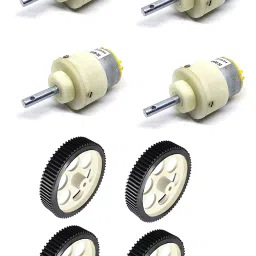 Invento 10 RPM DC Metal Geared Motor with 100 mm x 20 mm Wheel for Robot Car ISC 1470-A image 1