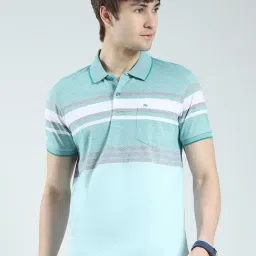 Monte Carlo Green Regular Fit Striped T-Shirt-picture-28