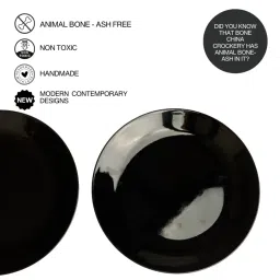 BlackCarrot Black Ceramic Quarter Plates - Set of 2 image 5