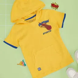 Pantaloons Junior Boys Primrose Yellow Cotton Printed T-Shirts-picture-40