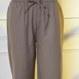 FITHUB Light Grey Straight Fit High Rise Trousers image 5