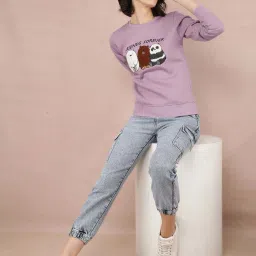 Crimsoune Club Purple Printed Sweatshirt image 5