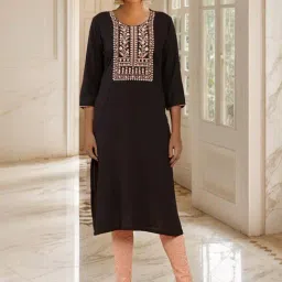 Soch Black Embroidered Straight Kurta-image-10